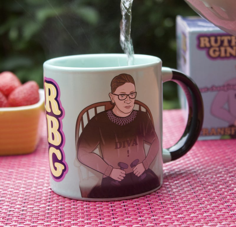 The Unemployed Philosophers Guild Ruth Bader Ginsburg Heat Transforming Mug - Hot Coffee Changes RBG from Work to Workout, Comes in a Gift Box, 14oz - Image 4